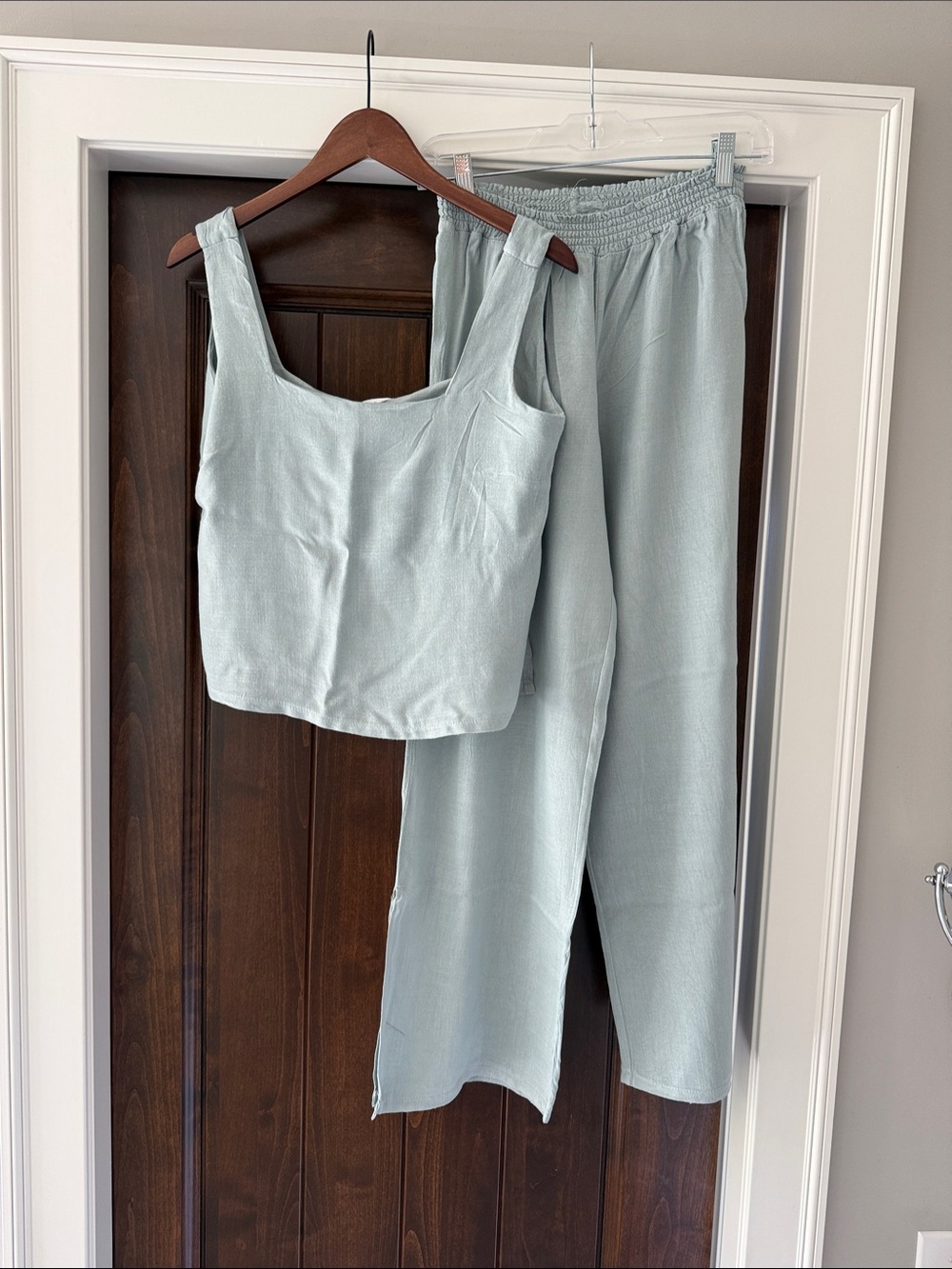 Danskin Light Sage Green Pajama Two-Piece Tank Top & Pants Set